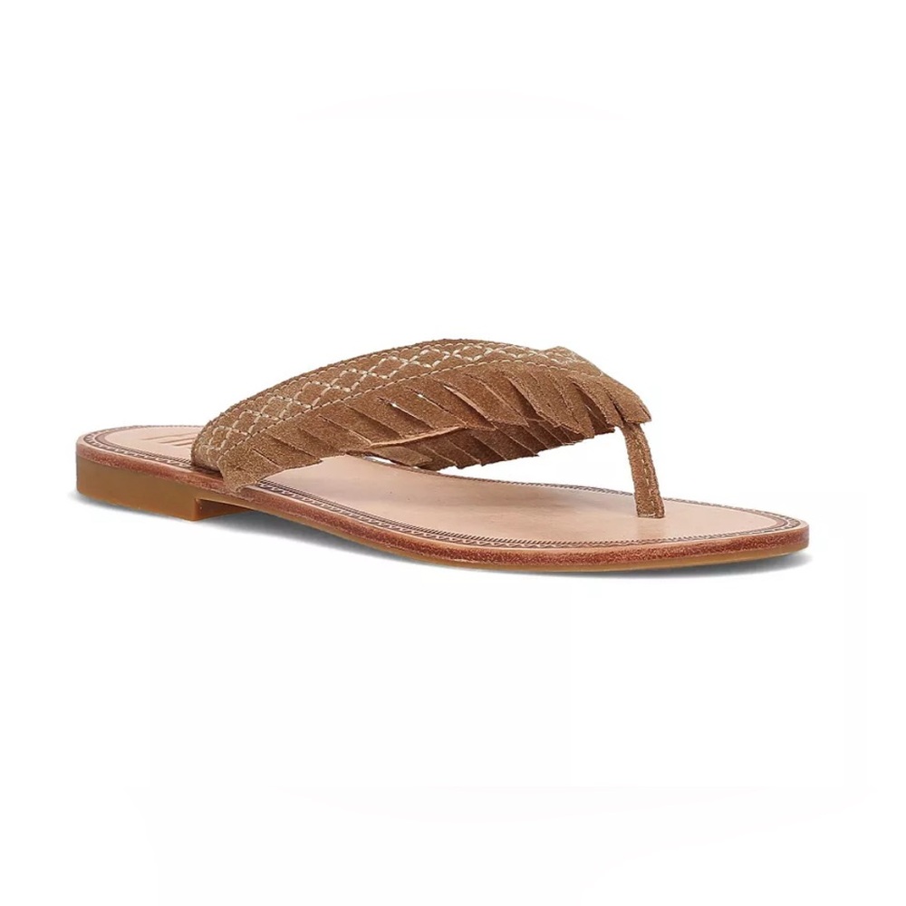 Frye Tan Leather Fringe Sandals - Picture 6 of 12